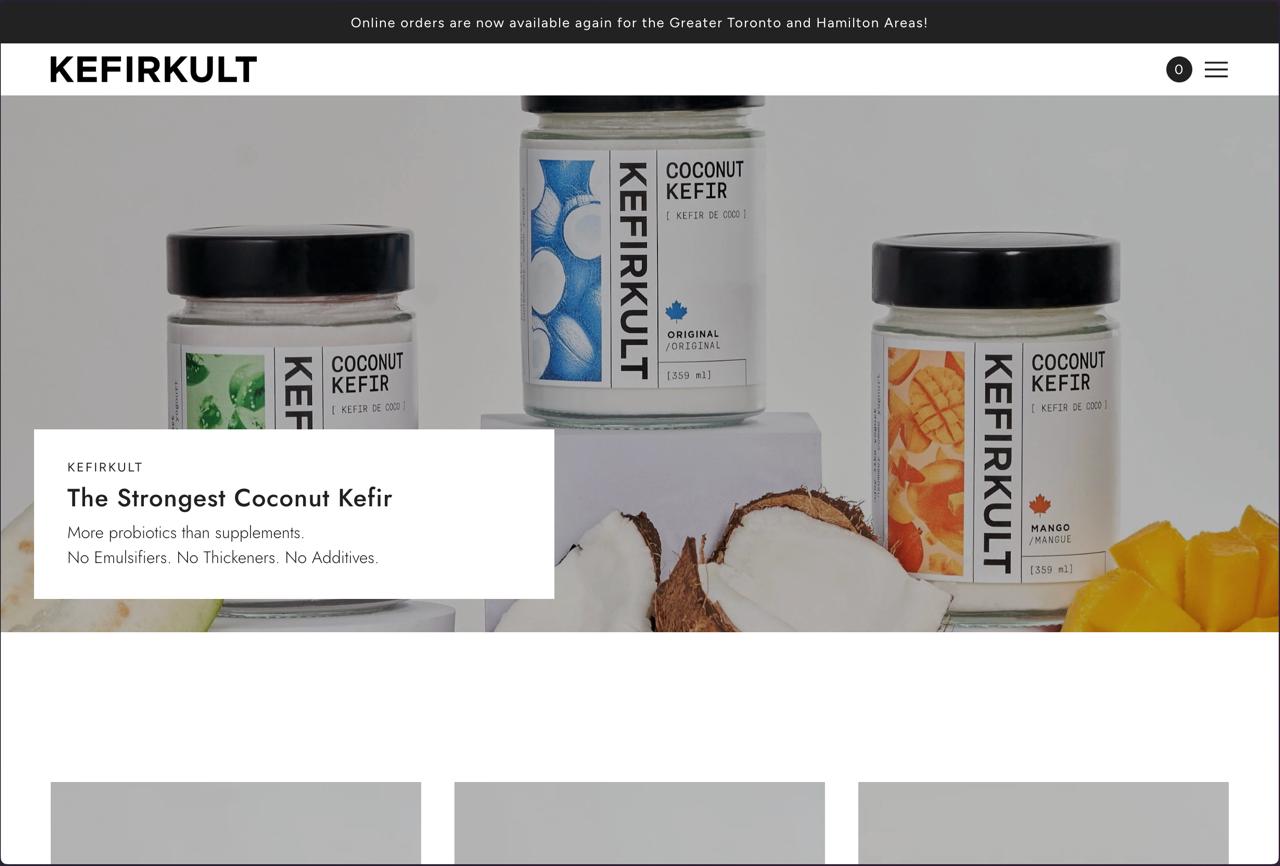 Kefir Kultures coconut kefir storefront